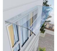 Door Awnings, Window Awning Exterior, Clear Rain Shelter Cover, UV Rain Snow Protection Front Door Canopy Polycarbonate Sheet for Outside Patio Entrance 14" 17" Depth(Matte,35x180cm)