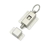 Door Barrel Bolt Stainless Steel Ring-Pull Spring Loaded Auto Sliding Latch Drawing Polishing 1Pcs