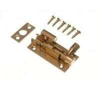 Door Barrel Slide Bolt Cranked Offset 50Mm 2 Inch Brass Pack of 4
