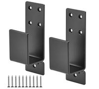 Door Barricade Brackets,Btowin VCF 2PCS Heavy Duty Door Metal Security Bracket for 2X4 Lumber, Drop Open Bar Holder U Bracket,Black Door Lock Brackets for Home,Barn,Shed,Garage,Warehouse,Gate Door