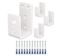 Door Barricade Brackets - Heavy Duty 2x4 U Bracket Door Brace Reinforcement Plates with Screws, Wall Mount Security Bar Holder for Front Door Safety, Anti-Rust Steel, Easy Install (White 4 Pack)