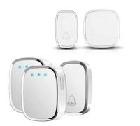 Door Bell, Autofather Loud Wireless Doorbell with 4 Level Volume (Mute Mode), 300M Range, 36 Tunes & Light Indicator, IP44 Waterproof Doorbell Cordless Battery Operated with Two Receivers
