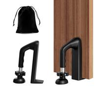 Door Blocker, Black, Adjustable Double Protection, No Drilling, Portable Door Lock, Burglary Protection, Security Device, for Home, Hotel, Travel