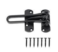 Door Bolt Home Anti-Theft Room Bar Zinc Alloy Lock Latch for & Hotel Security Chain U Swing Front(Black)
