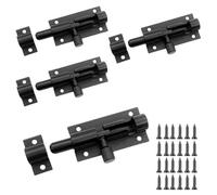 Door Bolt - ShiningUU 4pcs Black Aluminum Alloy 2 Inch Sliding Bolt Locks, Gate Bolt for Wooden Gates, Secure Slide Bolt Latch with Screws for Doors, Cabinets, Fence Gates, Internal/External Doors