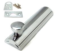 Door Bolts 2.5 Inch/ 63mm Polished Chrome Flat Bolt Surface Door Latches Tower Bolt Sliding Lock Flat Slide Safety Door Barrel Bolt with Screws 1 Pack.