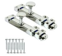 Door Bolts 8 Inch Chrome Flat Bolt Surface Door Latches Tower Bolt Sliding Lock Stainless Steel Flat Slide Safety Door Barrel Bolt with Screws Pack of 2.