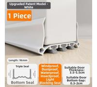 Door Bottom Seal 96cm Adjustable Width Up to 55mm(White) | Five-fold design, blocks drafts effectively, enhances comfort, fits gaps up to 55mm, for durable PVC material