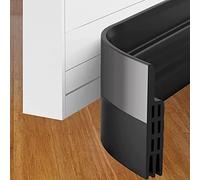 Door Bottom Seal Weather Stripping -Under Door Draught Excluder Self Adhesive Draft Excluder Tape for Doors Soundproof Rubber Door Bottom Seal Strip (1M, Black)