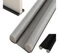 Door Bottom Sealing Strip, Door Draft Stopper, Under Door Draft Noise Blocker, Window Breeze Blocker, Adjustable Draft Door Closers, Home Essentials (Black,2pcs)