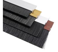 Door Brush Seal Strip, 1PCS Bottom Door Draught Excluder Brush Strip H Type Aluminum Alloy Sweep Multicolor 20-100mm(Black,100mm/4in)