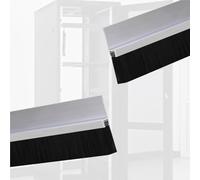 Door Brush Sweep,Dustproof Garage Door Seal Kit - H-Shape Aluminum Brush Sweep for Warehouse, Elevator, Industrial Use - 2PCS, 0.8IN Height, Effective Weatherproofing & Dust Control