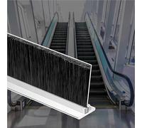 Door Brush Sweep,Industrial Door Bottom Brush Seal Strip - 1 PC T-Type Aluminum Brush Sweep, 0.4" Height for Effective Sealing & Dust Control in Industrial Machinery, 12" Length.