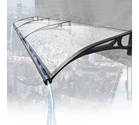 Door Canopy Awning Curved Rain Cover Polycarbonate Awning Canopy for Front/Back Door Porch,Easy to Assemble Window Canopy Uv Protection Roof Protecting,Outdoor Door Awning (60x450cm/24"x177")