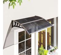 Door Canopy Awning Outdoor Window Rain Shelter Cover for Door Porch 100 x 75cm Outsunny Black One Size