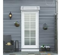 Outsunny Door Canopy Awning Outdoor Window Rain Shelter For Door 100 X 80Cm, Grey
