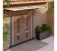 Door Canopy Black/Transparent 122x90x27.5cm PC ABS Aluminium Overdoor UV Shield