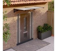 Door Canopy Black/Transparent 199x90cm PC ABS Aluminium Polycarbonate Awning Kit