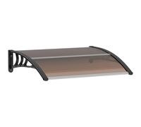 Door Canopy Curved Brown Polycarbonate UV Rigid 75x100x23cm Aluminum Plastic Fix