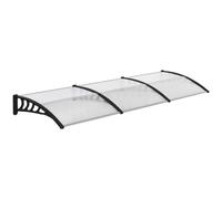Door Canopy Curved Clear 300x100cm Aluminium Frame Polycarbonate Shelter Weather