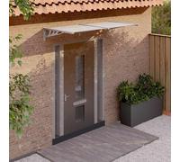 (199 x 90 cm) vidaXL Door Canopy Porch Canopy Awning Grey and Transparent Polycarbonate