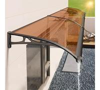 Door Canopy ning for Entrance Aluminum Bracket UV & Rain Protect Gutter Weatherproof Back Porch Garden ning (Brown 120x220cm 47x87in)