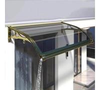 Door Canopy Outdoor Waterproof,Window Awning Front Door Canopy,Large Gutter Outdoor Garden Awning,Polycarbonate Door Canopy,for doors and windows,gold,60x130cm/24 x51