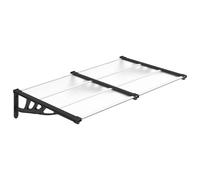 Door Canopy Porch Canopy Awning Black and Transparent Polycarbonate vidaXL