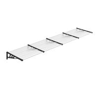 Door Canopy Porch Canopy Awning Black and Transparent Polycarbonate vidaXL