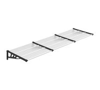 vidaXL Door Canopy Black and Transparent 297.5x90 cm Polycarbonate