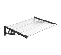 Door Canopy Porch Canopy Awning Black and Transparent Polycarbonate vidaXL