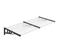 Door Canopy Porch Canopy Awning Black and Transparent Polycarbonate vidaXL