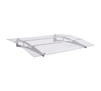 Door Canopy Silver and Transparent 120x90 cm Polycarbonate
