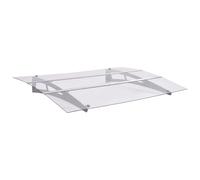 vidaXL Door Canopy Silver and Transparent 150x90 cm PET Outdoor Awning Shelter