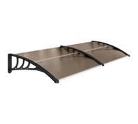 Door Canopy Waterproof Awning Curved Windows Sun Shade & Rain Shelter Brown