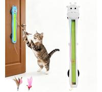 Door Cat Toy, Automatic Cat Toys for Indoor Cats, Features A Smart, Flexible 360° Swinging Cord That Frees Up Your Hands, Helping Your Cat Stay Active and Relieving Boredom(White)