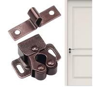 Door Catch - Cabinet | Double Roller Cabinet Latch - Pack of 10 Spring Loaded Door Latch for Wardrobe Furniture Hardware Replacement Vintage Antique Design Zinc Plated Silver Bronze Gold Accessories