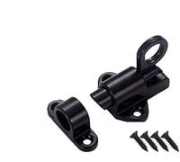 Door Chain， 1pc Bolt Latch Lock Black Aluminum Alloy Door Small Thick Spring(Black)