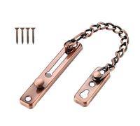 Door Chain Door Chain Lock Stainless Steel Security Chain Guard Door Latch Anti Theft Press Heavy Duty Latch Screw Hardware Accessories(Red)