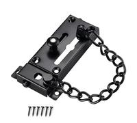 Door Chain Lock 2Pcs Stainless Steel Door Lock Insurance Thickened Anti-Theft Chain Safety Chain Lock with Latch Home Doors Windows Door Bolts(Black)
