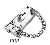 Door Chain Lock 2Pcs Stainless Steel Door Lock Insurance Thickened Anti-Theft Chain Safety Chain Lock with Latch Home Doors Windows Door Bolts(Silver)