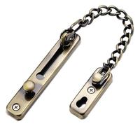 Door Chain Lock, Barrel Bolt 1Pcs Copper Portable Anti Theft Link Safety Plug Hotel Hidden(Bronze)