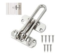 Door Chain Lock for Front Door Security Swing Bar Guard Lock Door Bar Restrictor Heavy Duty Door Safety Chain Latch for Home Apartment Hotel Dormitory Childproof Reinforcement Door Stopper, Silver