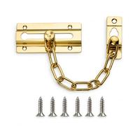 Door Chain Lock, Heavy Duty Security Door Latch, Nickel-Plated Stainless Steel Restrictor Sliding Bolt Safety Chain with Screws for Front Doors, Internal Doors, Flats, Home, Office, Hotel Door Limiter