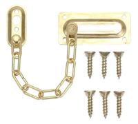 Door Chain Lock, Security Slide Latch 2Pcs Brass Catch Durable Bolt Strong Safety Guard Hardware Restrictor(Gold)