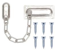 Door Chain Lock, Security Slide Latch 2Pcs Brass Catch Durable Bolt Strong Safety Guard Hardware Restrictor(Silver)