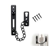 Door Chain Lock Stainless Steel 1 Pack Anti Theft Security Spring Guard Internal Front Latches Push Closure Heavy Duty Restrictor Catches Restricted Ventilation Safety Shed Garage Hardware Matt Black