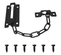 Door Chain Lock, Stainless Steel Internal Door Limiter with Screws, Plated Security Locking Door Chain for Front Door, Black Door Restrictor for Home Bedroom Apartment Hotel