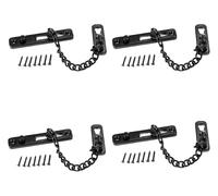 Door Chain Restrictor Lock, Door Chain, Bolt Gate Latches, Restrictors Black 4 Pcs
