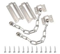 Door Chain - ShiningUU 2 Pcs Stainless Steel Door Chains for Front Door, Internal Door Lock with Screws, Durable Chain Lock for Door, Anti-Theft Home Security Door Safety Chain